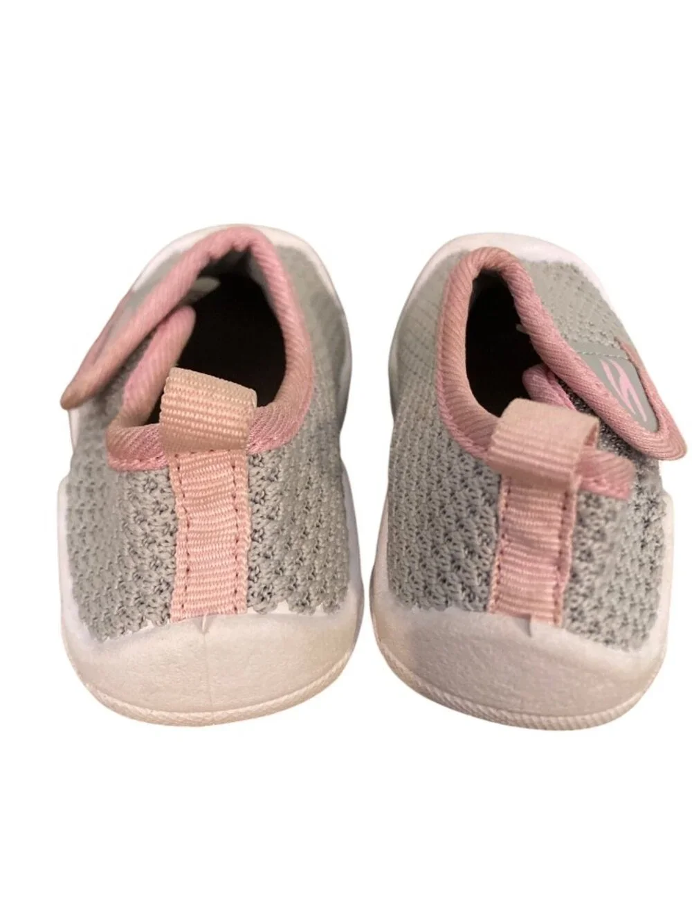 Hobibear Toddler Slip-On Sneakers Gray Pink Size 22 Lightweight Mesh Sole